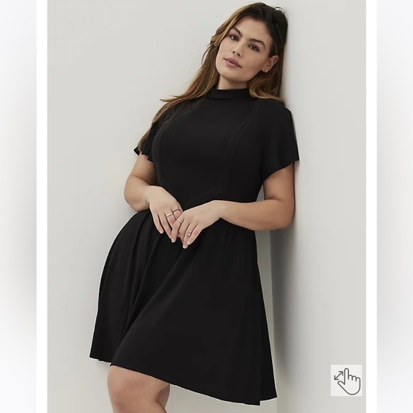 NWT Torrid Mock Neck Black Dress - Picture 3 of 8